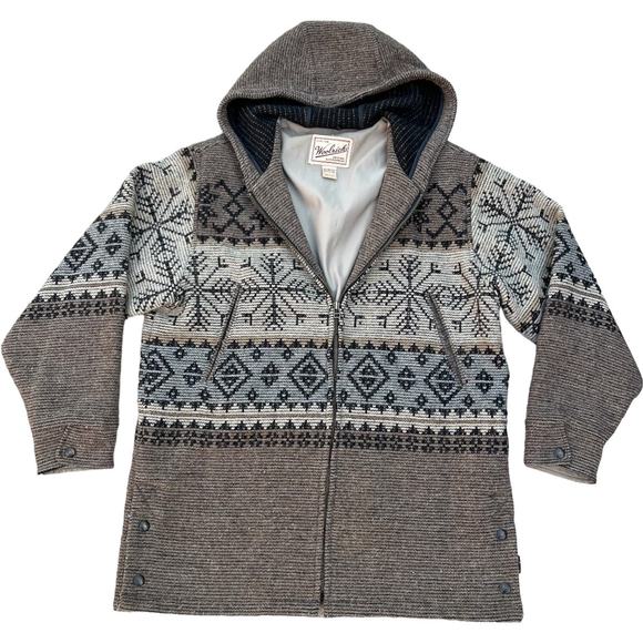 Woolrich Snowflake Fair Isle Wool Blend Jacket Sz M - Picture 15 of 16